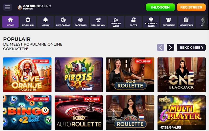 GoldRun Casino spelletjes